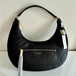 New, with tags, Marc Jacobs crescent bag black leather.